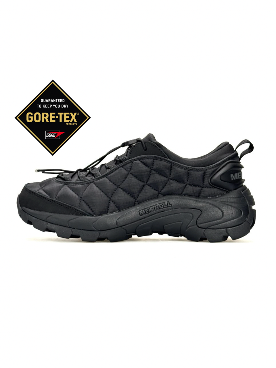 Кроссовки Merrell Ice Cap Moc II GTX текстильные черные демисезонные с влагозащитой спортивная обувь