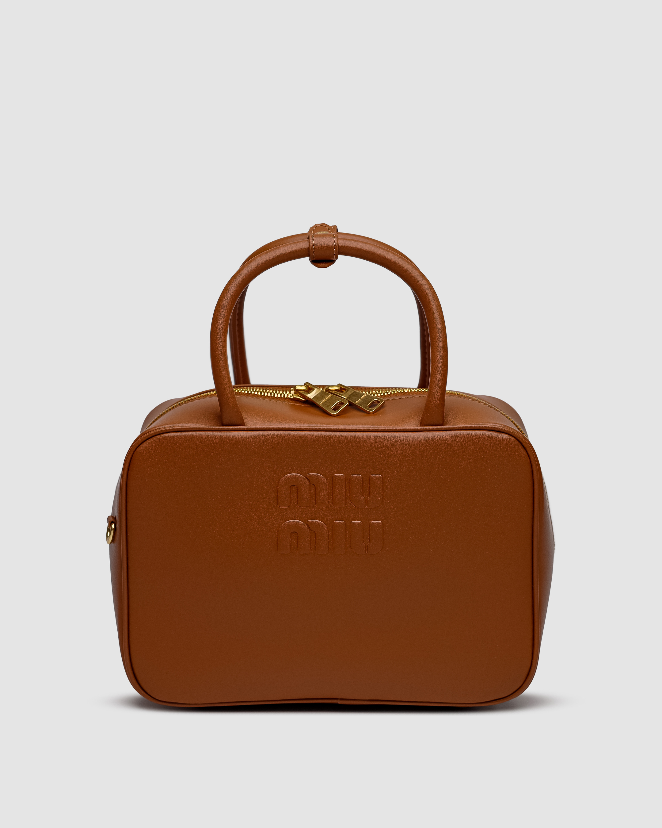 Miu Miu Leather Top-Handle Bag Brown