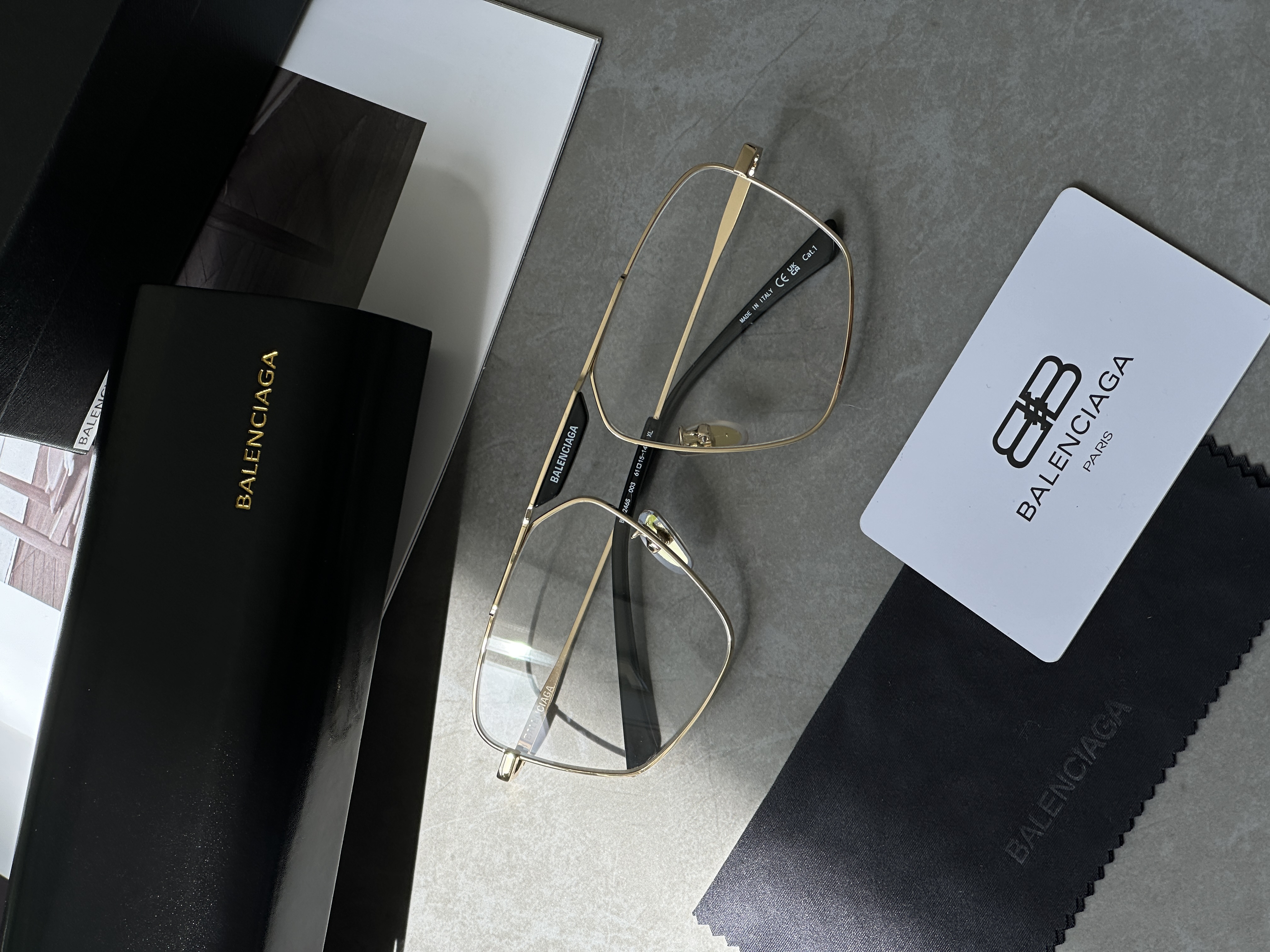 Balenciaga Clear/Gold BB0246S 003 61/15/145