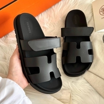Hermes Шльопанці Hermes Slippers Chypre Black 📦, фото 3