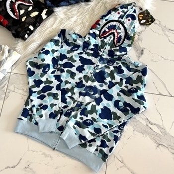 👕 Одяг Bape Shark Fullzip Camo Light Blue