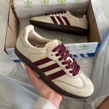 Adidas Adidas Wmns Samba OG Wonder White Maroon, фото 3