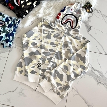👕 Одяг Bape Shark Fullzip Camo White Grey