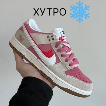 Nike Nike Dunk SE 85 Double Swoosh Pink Rabbit ХУТРО, фото 3