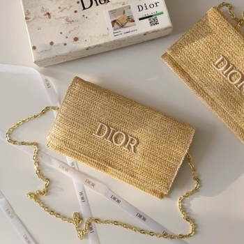 Dior Christian Dior Raffia Clutch Pouch, фото 6