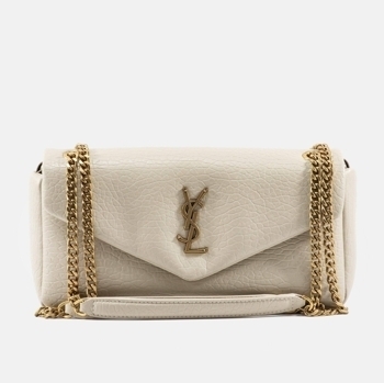 Yves Saint Laurent Yves Saint Laurent Calypso In Plunged Lambskin White, фото 11