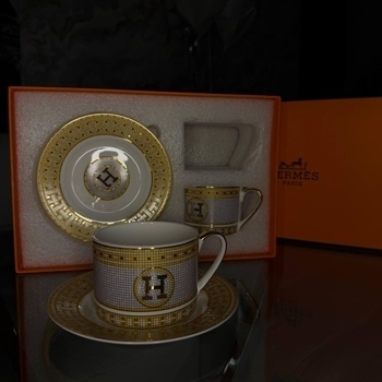 Hermes Набір чашок Hermes Gold White, фото 11