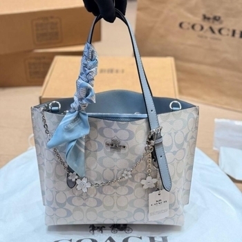 Coach Coach City Tote Signature Blue/White, фото 11