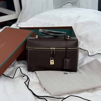 Loro Piana Loro Piana Extra Pocket 23 in Smooth Leather Chocolate Brown