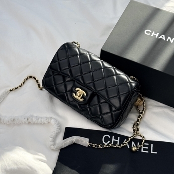 Chanel Chanel Mini 20 Classic Flap Bag in Black with Gold