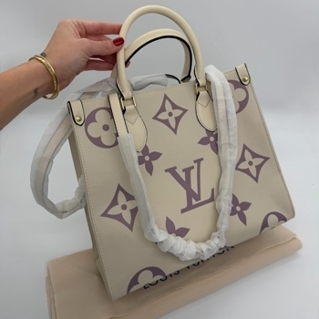 Louis Vuitton Louis Vuitton Onthego Monogram Empreinte Giant Lilac / Creme