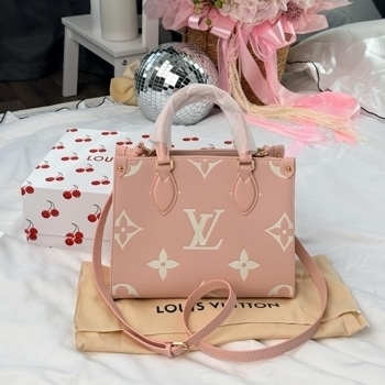 Louis Vuitton Louis Vuitton Onthego PM Monogram Empreinte Pink / Beige