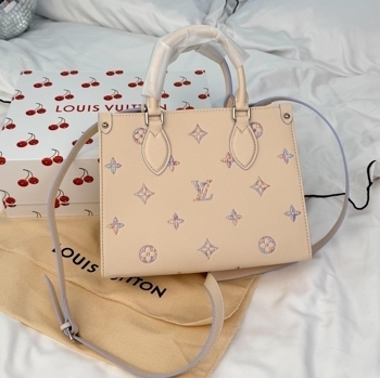Louis Vuitton Louis Vuitton OnTheGo PM Purple Multicolor Monogram Cream
