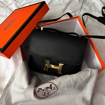 Hermes Hermes Constance Bag in Black Epsom Leather with Gold