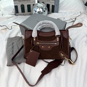 Balenciaga Balenciaga Le City Suede Bag Chocolate Brown