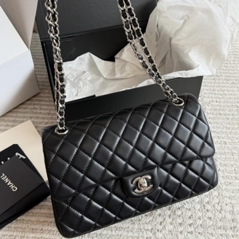 Chanel Chanel Classic Flap 25 Black Silver Hardware