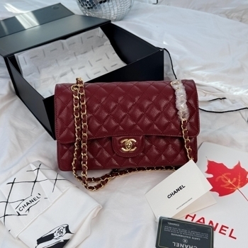 Chanel Chanel Classic Flap 25 Bordo Caviar Gold Hardware