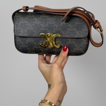 Celine Celine Triomphe Canvas Bag Leather