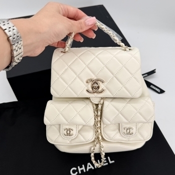 Chanel Chanel Mini Backpack Leather Cream