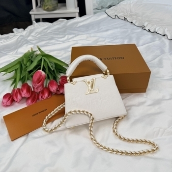 Louis Vuitton Louis Vuitton Capucines Mini White with Gold