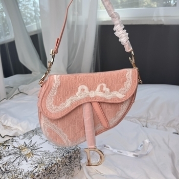 Dior Dior Saddle Bag Toile de Jouy Pink