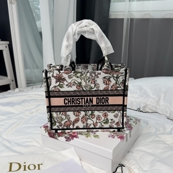 Dior Dior Book Tote Floral Embroidery