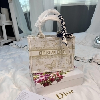 Dior Dior Book Tote Butterfly Embroidery