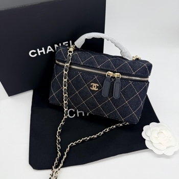 Chanel Chanel Vanity Case Blue Denim