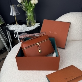 Loro Piana Loro Piana Extra Pocket 23 in Smooth Leather Dark Terracotta