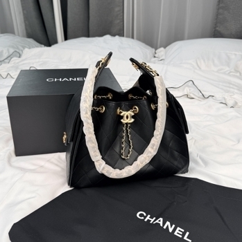 Chanel Chanel 25 Small Handbag in Black Caviar Leather with Gold Hardware