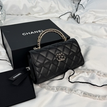 Chanel Chanel Mini Flap Top Handle Bag Caviar Leather Black