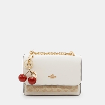 Coach Coach Signature Canvas Cherry Charm Crossbody Bag with Chain Strap