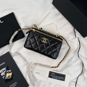 Chanel Chanel Vanity Case Bag in Black Leather