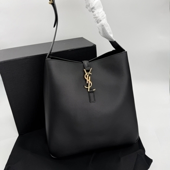 Saint Laurent Saint Laurent Bucket Bag Blat Leather with Gold