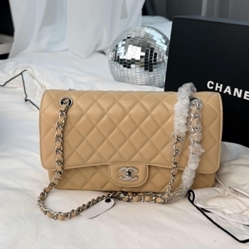 Chanel Chanel Classic Flap 25 Beige Caviar Silver Hardware