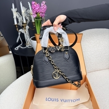 Louis Vuitton Louis Vuitton Alma BB Black Leather