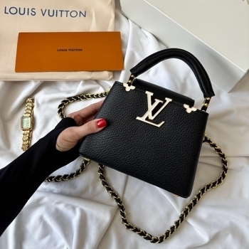 Louis Vuitton Louis Vuitton Capucines Mini Black with Gold