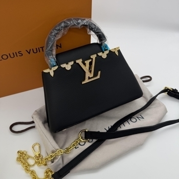 Louis Vuitton Louis Vuitton Capucines Mini Black with Gold, фото 3