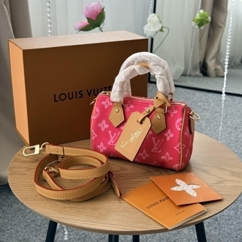 Louis Vuitton Louis Vuitton Nano Speedy Denim Pink