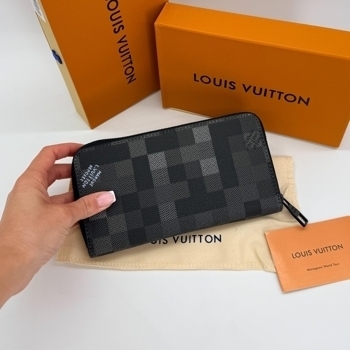 Louis Vuitton Louis Vuitton Zippy Wallet Damier Graphite Pixel Black