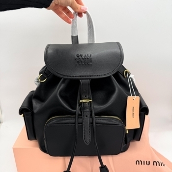 Miu Miu Miu Miu Leather Backpack Black