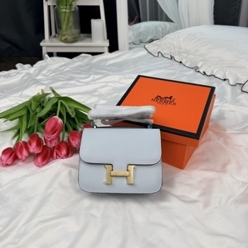 Hermes Hermes Constance Bag in Light Blue Epsom Leather with Gold
