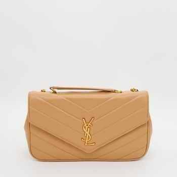 Saint Laurent Saint Laurent Loulou Big Size Leather Beige with Gold