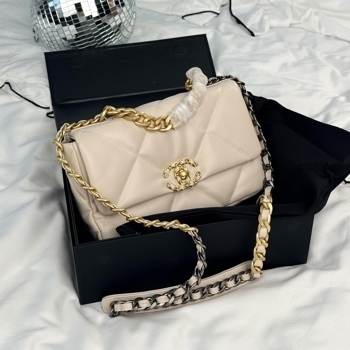 Chanel Chanel 19 Flap Bag White / Gold