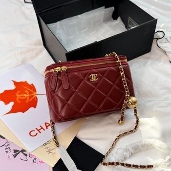 Chanel Chanel Mini Vanity Case in Bordo / Gold