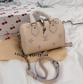 Louis Vuitton Louis Vuitton Speedy Bandouliere 20 Purple Multicolor Monogram Cream