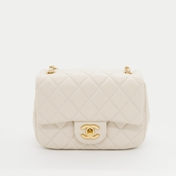 Chanel Chanel Mini 17 Classic Flap Bag in Ivory with Gold