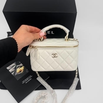 Chanel Chanel Mini Vanity Case in White Lambskin
