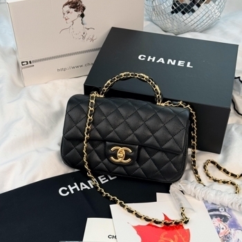 Chanel Chanel Classic Flap Top Handle Caviar Black with Gold