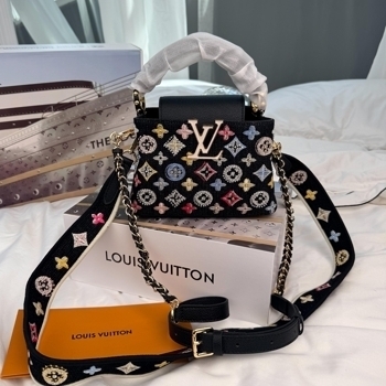 Louis Vuitton Louis Vuitton Capucines BB Black Multicolor Embroidered Monogram